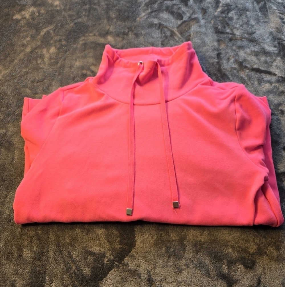 Jones New York Super Soft Pink Mock Neck Pull Over Size Small